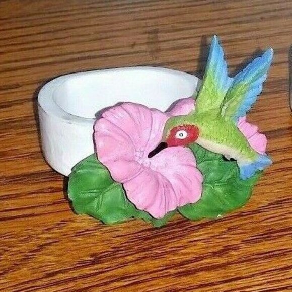 Humming bird Napkin Rings set of 4 VTG - Picture 7 of 7